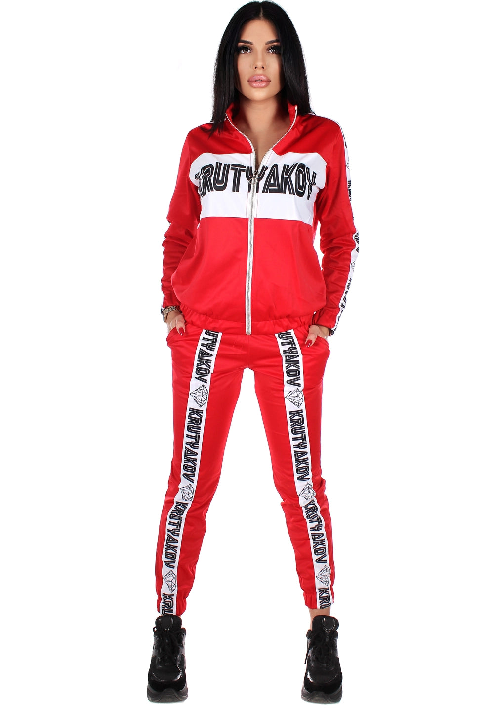 Women’s Stylish Tracksuit Red – Diamond