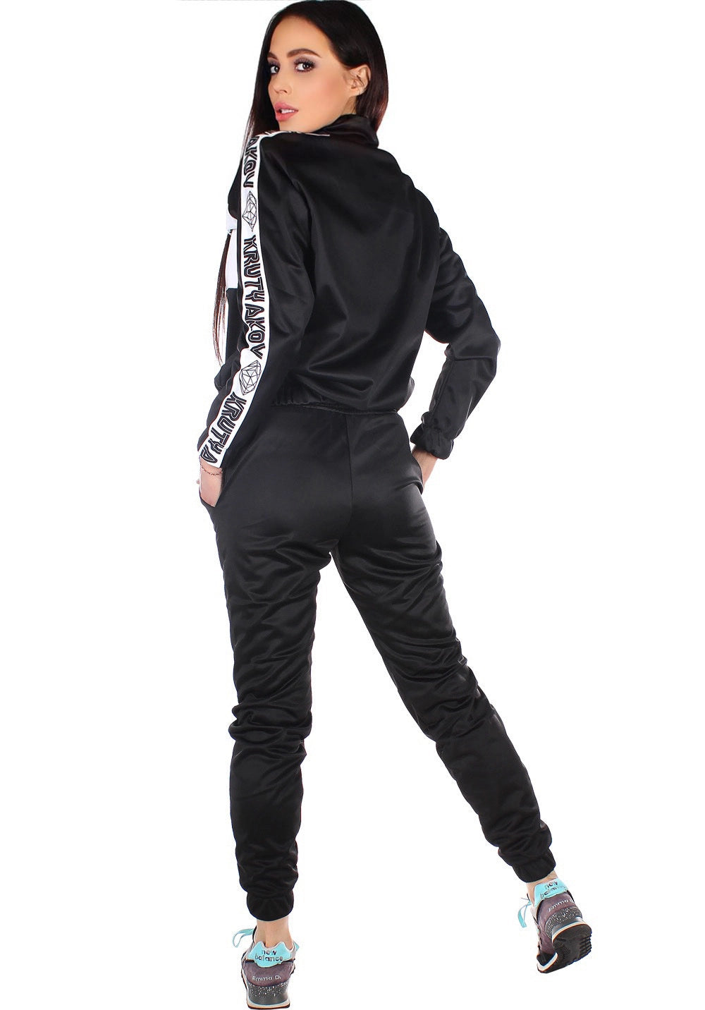 Women’s Urban Two-Piece Tracksuit Set – Diamond Black