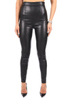 WOMEN’S LACE-UP FAUX LEATHER LEGGINGS DOMINGA — BLACK