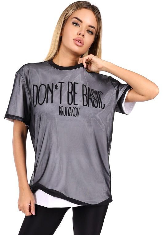 Women’s Mesh T-Shirt Don’t Be Basic White