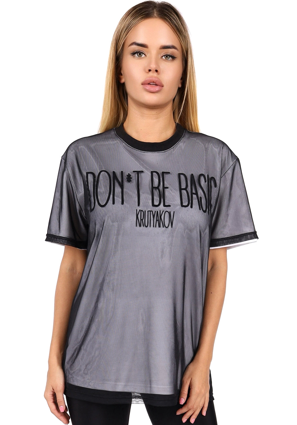 Women’s Mesh T-Shirt Don’t Be Basic White