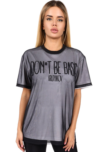 Women’s Mesh T-Shirt Don’t Be Basic White