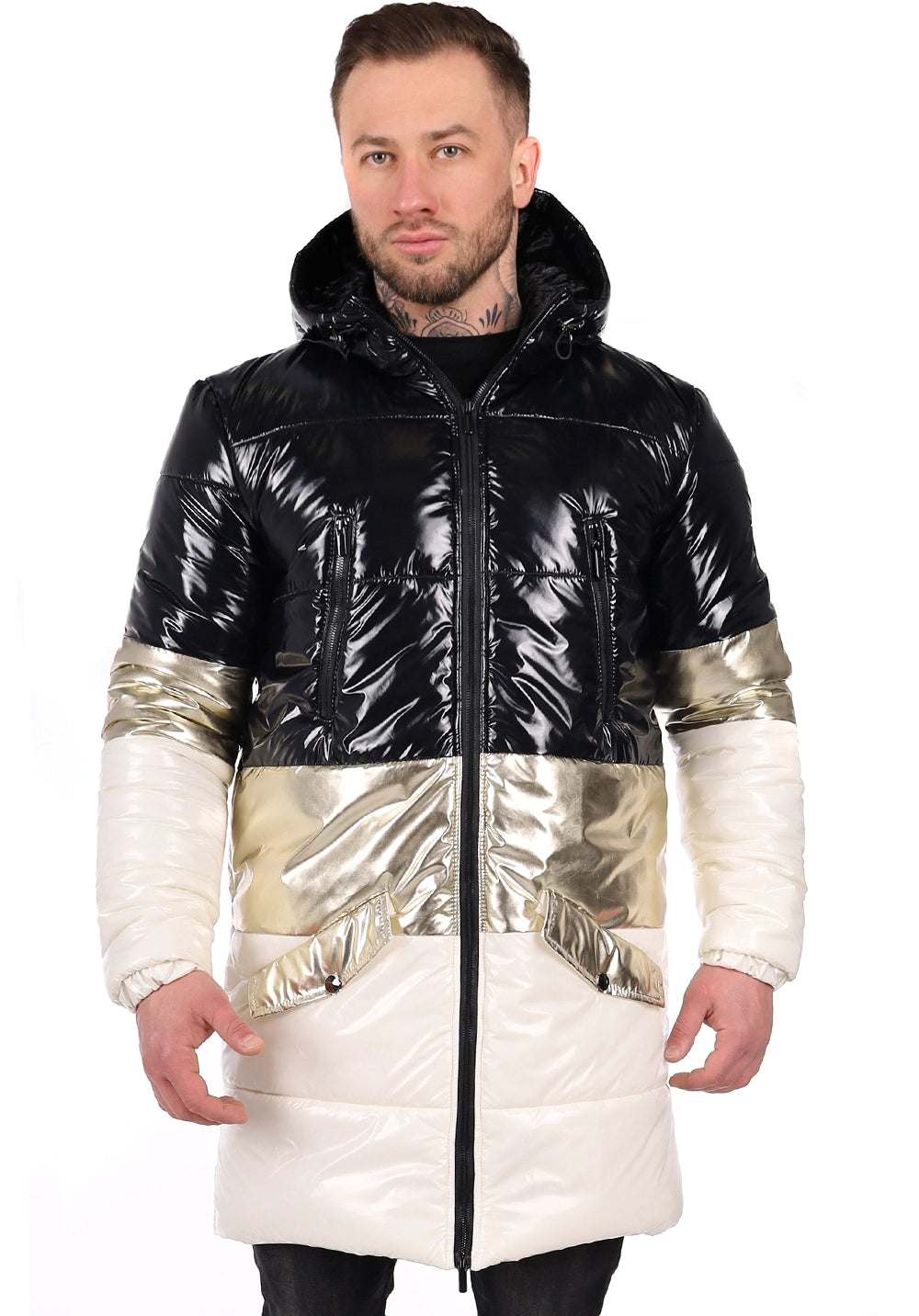 Men’s Winter Jacket Dendy — Black/White/Gold