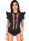 Women’s Bodysuit Elegant Fashion Design Black