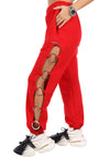 Women’s Cut-Out Joggers Five-Ring— Red
