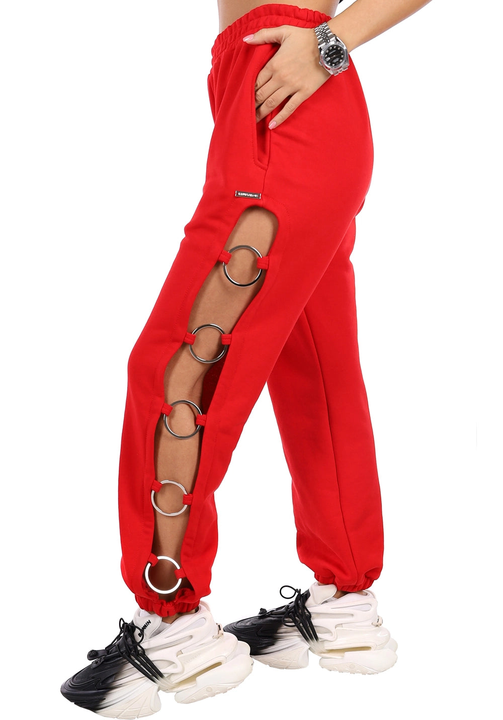 Women’s Cut-Out Joggers Five-Ring— Red