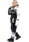 Women’s Ski Suit – One Piece Snow Suit FREYA BLACK GLOSS