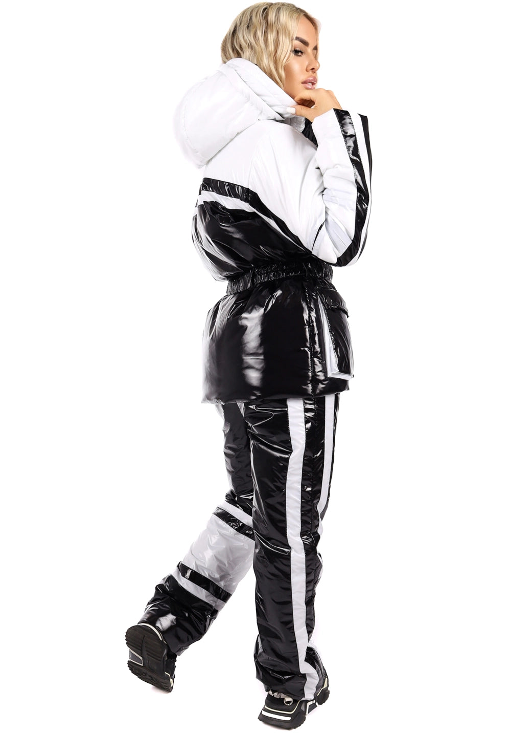 Women’s Ski Suit – One Piece Snow Suit FREYA BLACK GLOSS