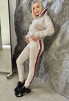 Women’s Warm Rhinestone Tracksuit – Flavia Beige