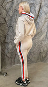 Women’s Warm Rhinestone Tracksuit – Flavia Beige