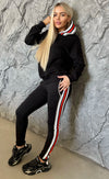 Women’s Warm Rhinestone Tracksuit – Flavia Black