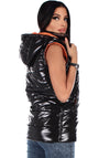 Women’s Shiny Puffer Vest Gloss Classic Black