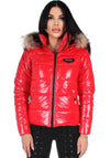 Women’s Winter Puffer Jacket – Gloss Red
