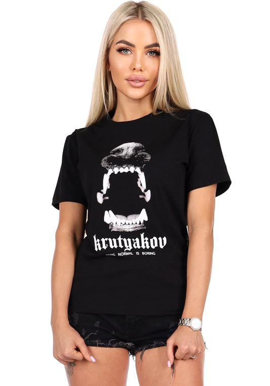 Women’s Graphic T-Shirt Grin Black