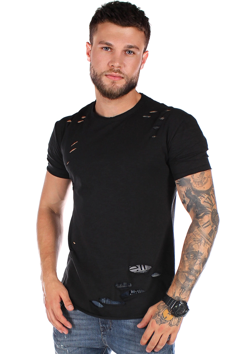 Men’s T-Shirt Holey — Black