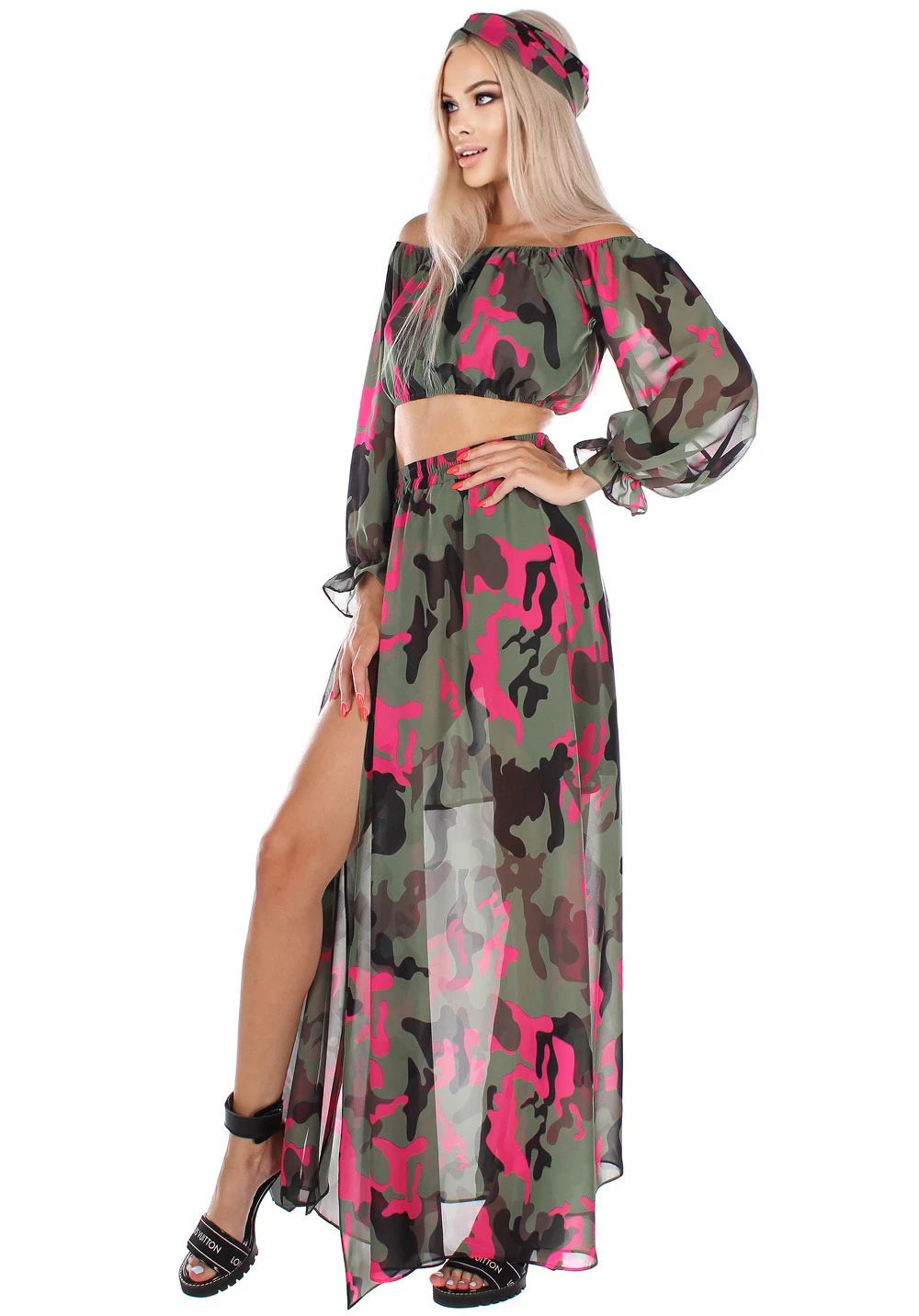 Women’s Lira Valentino Summer 3-Piece Set Pink Camo