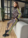 Women’s Leopard Print Tracksuit — Bruna Neon Stripes