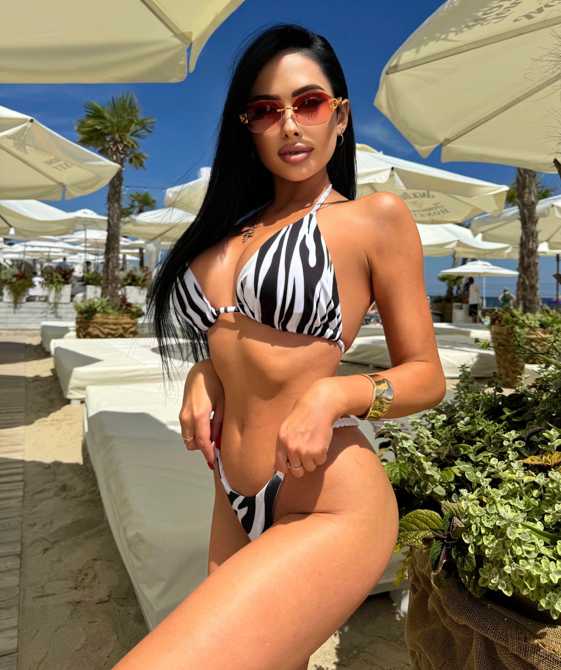 Women’s Swimsuit Tango Zebra Bikini – White