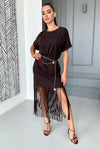 Women’s Fringe Knit Dress Indira Brown