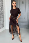 Women’s Fringe Knit Dress Indira Brown
