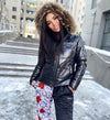 Women’s Winter Puffer Jacket – Gloss Black