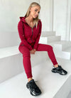 Women’s Knit Relief Tracksuit Burgundy – Relief