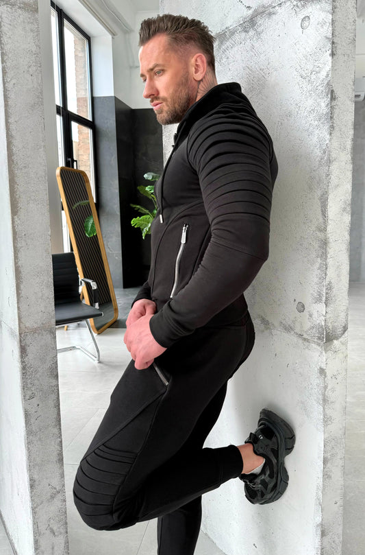 Men’s Knit Tracksuit Relief – Black