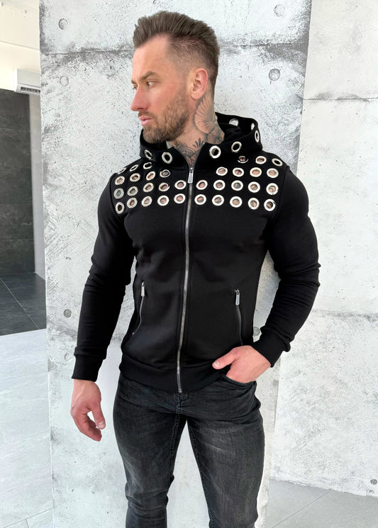 Men’s Hoodie Rings — Black Zip-Up