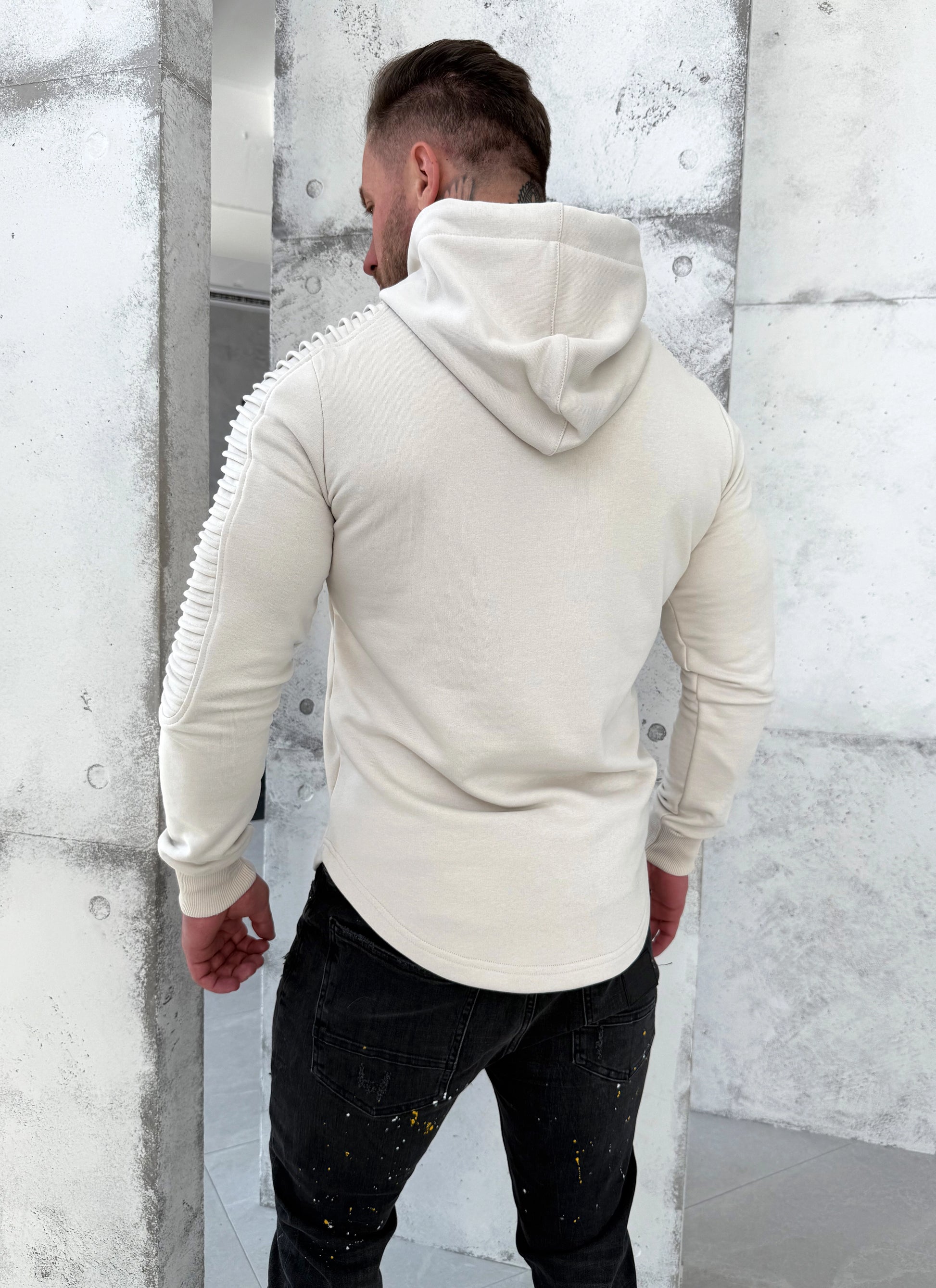 Men’s Hoodie Relief 3 — Beige