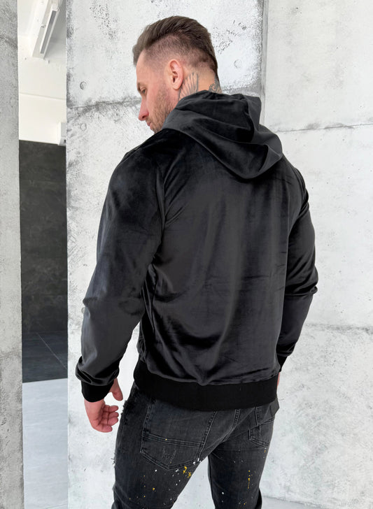 Men’s Hoodie Vela — Black Velour