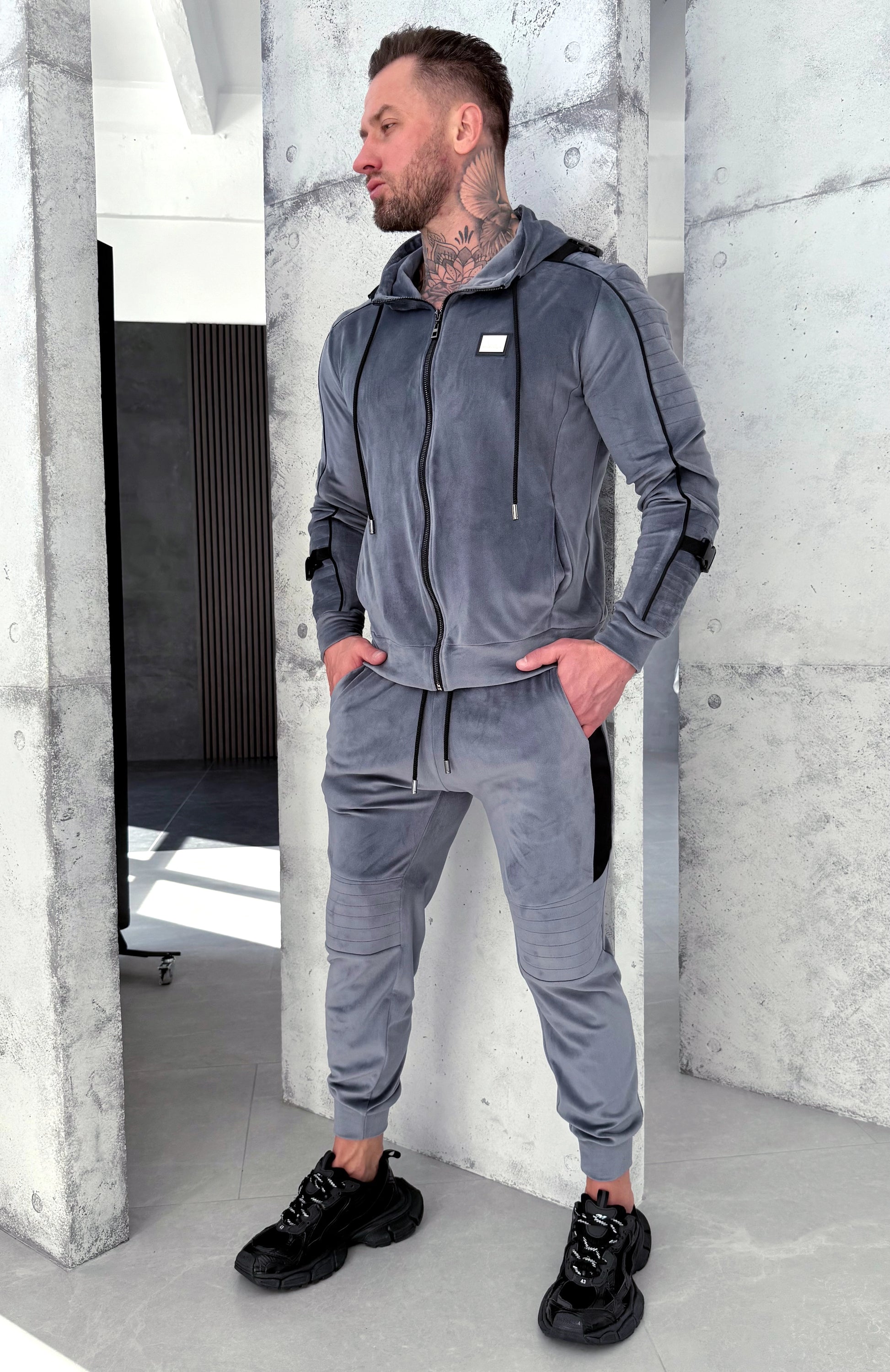 Men’s Tracksuit Tiesto – Grey Velour