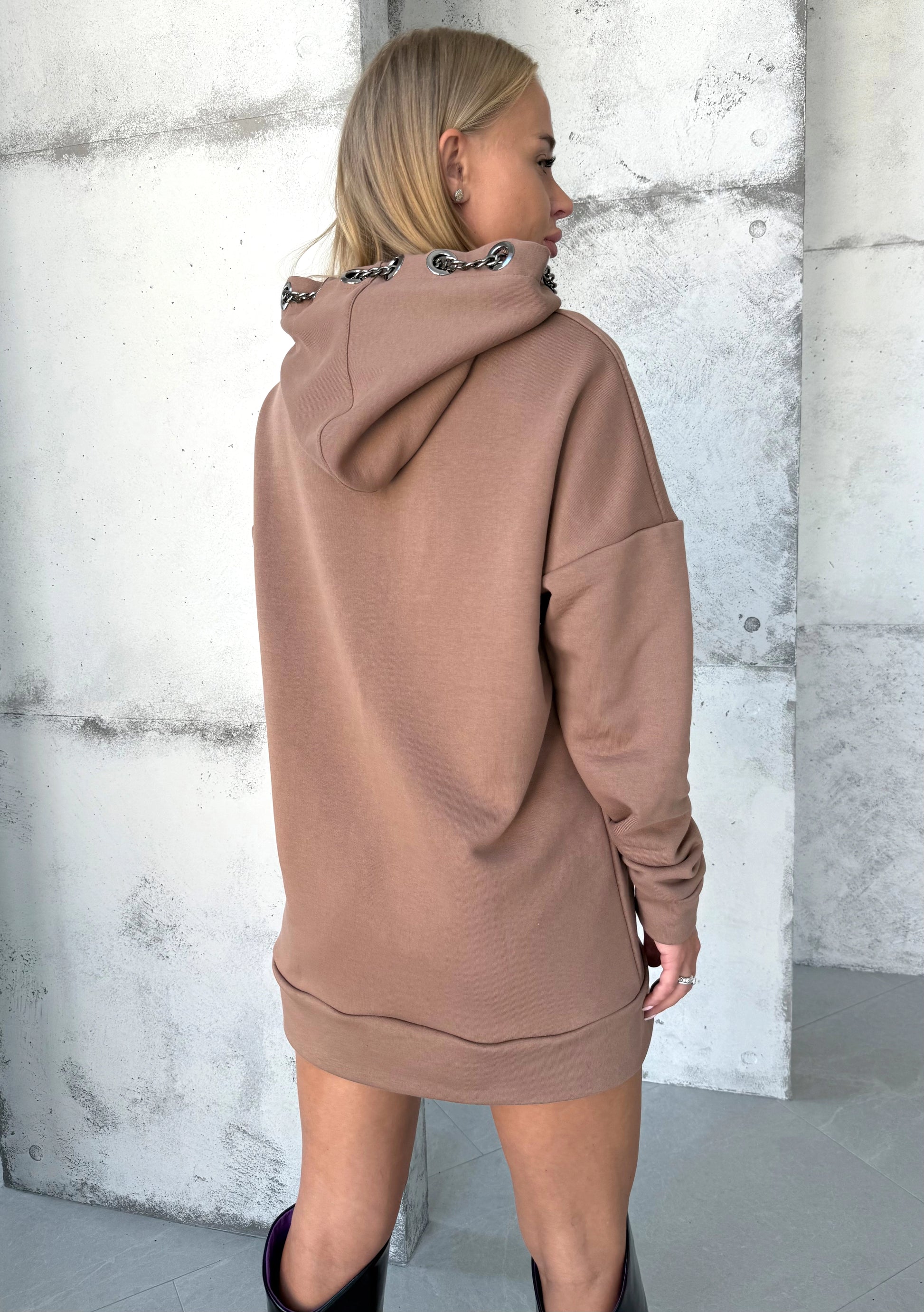 Women’s Hoodie Ringo — Brown Chain Drawstrings