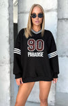 WOMEN’S OVERSIZE SWEATSHIRT PARADISE — BLACK