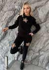 Women’s Beaded Tracksuit – Stars Black