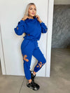 Women’s Flower Cut-Out Tracksuit — Daisy Blue