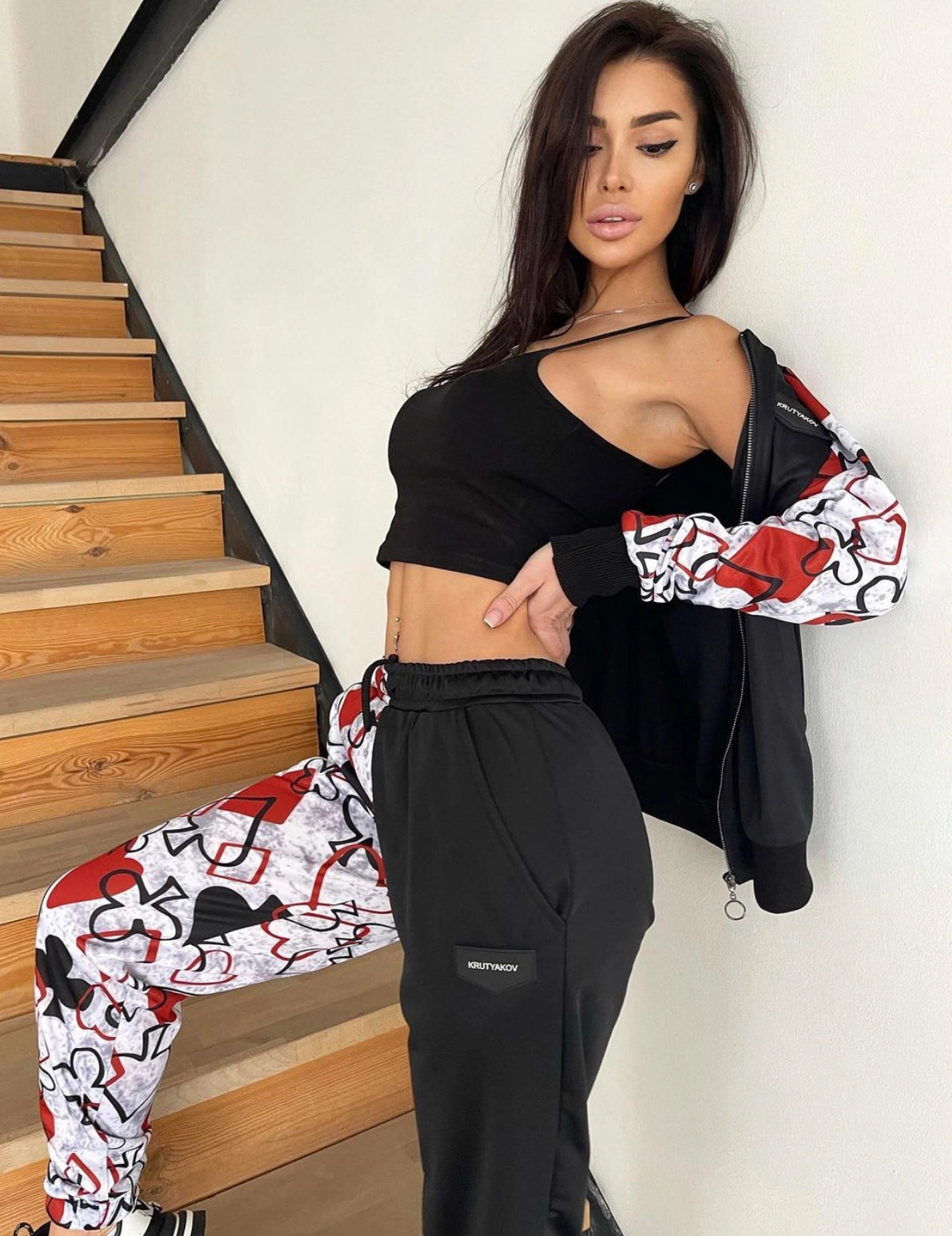Women’s Asymmetric Printed Tracksuit – Preference