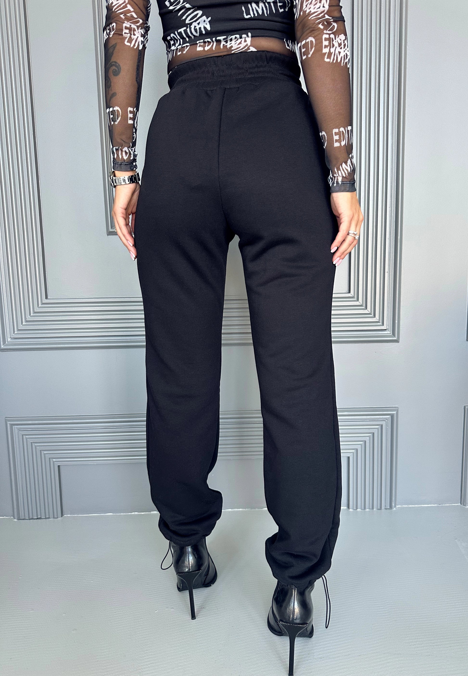 Women’s Knit Cargo Trousers Helen — Black