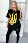 Women’s Oversize T-Shirt Ukrainian Emblem Black