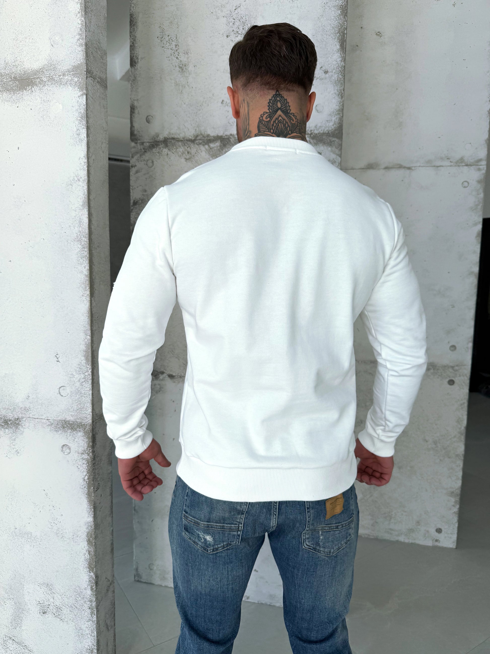 Men’s Sweatshirt Five Metal Stars — White