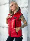 Women’s Shiny Puffer Vest Sandy Red