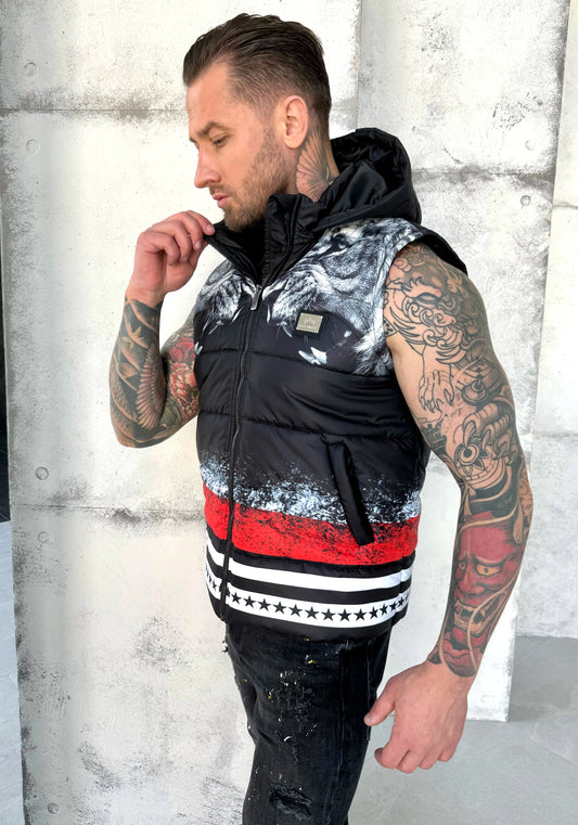 Men’s Vest Lions — Black Multi Print