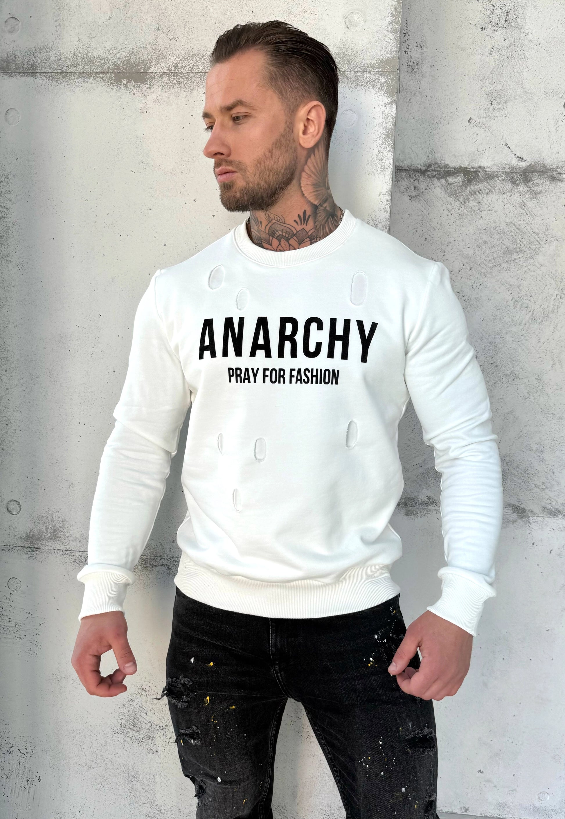 Men’s Sweatshirt Anarchy — White
