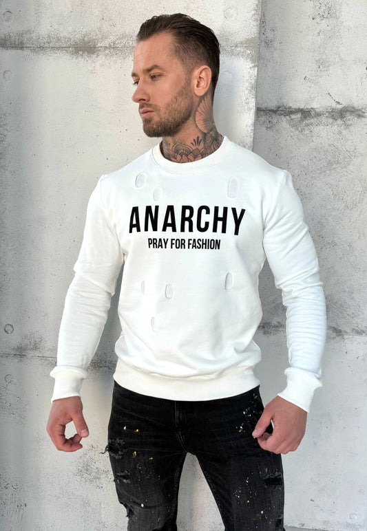 Men’s Sweatshirt Anarchy — White