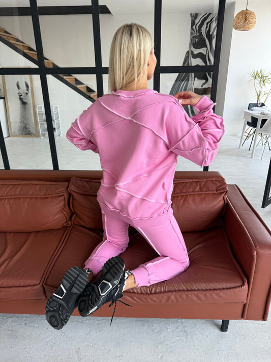 Women’s Reverse Seam Tracksuit – Inva Pink