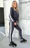 Women’s Knit Tracksuit — Stripes Graphite