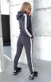 Women’s Knit Tracksuit — Stripes Graphite
