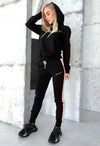 Women’s Knit Tracksuit — Stripes Black