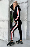 Women’s Knit Tracksuit — Stripes Black