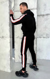 Men’s Knit Tracksuit Stripes – Black
