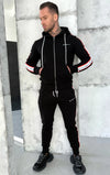 Men’s Knit Tracksuit Stripes – Black